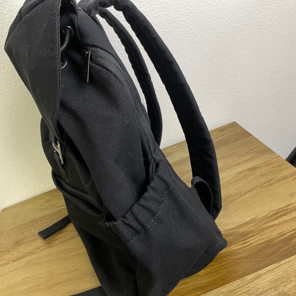 Beis The Rucksack Backpack Black Womens Canvas Pockets Shoulder Straps EUC - Picture 5 of 11